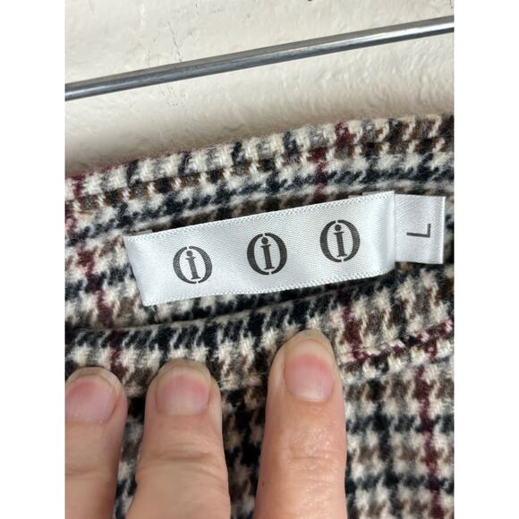 Wool Blend Houndstooth Fully Lined Mini Skirt Size Large - Picture 5 of 6